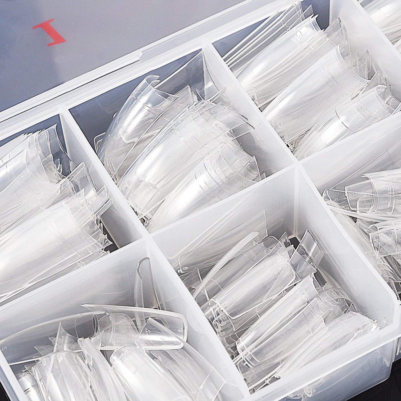 Beuniar Acrylic Nail Tips Clear 500Pcs French Artificial False Tip for Manicure Nails Art Salons & Home DIY - Image 2